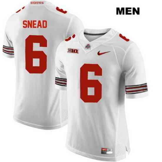 Brian Snead Ohio State Buckeyes Nike Authentic Stitched Mens  6 White College Football Jersey Jersey